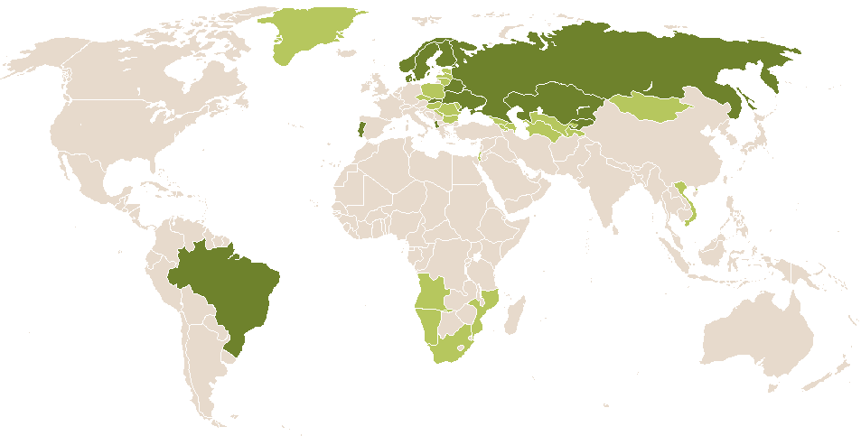 world popularity of Denisa