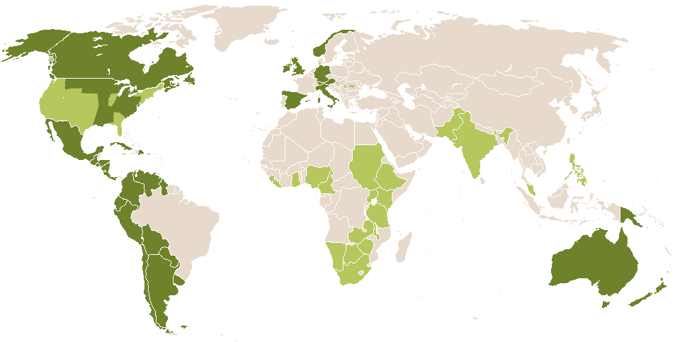 world popularity of Anselma