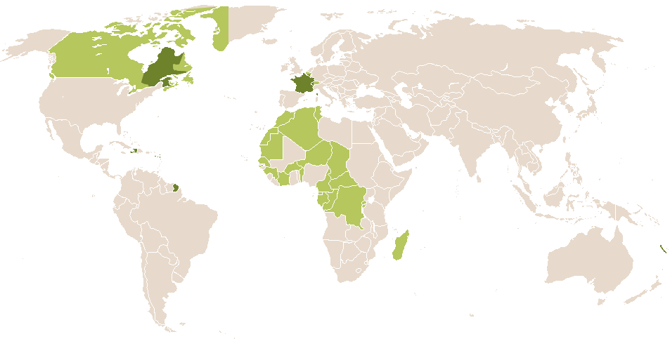 world popularity of Saintin