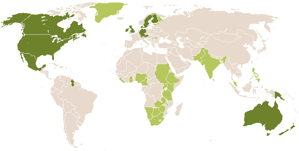 world popularity of Gwendolin