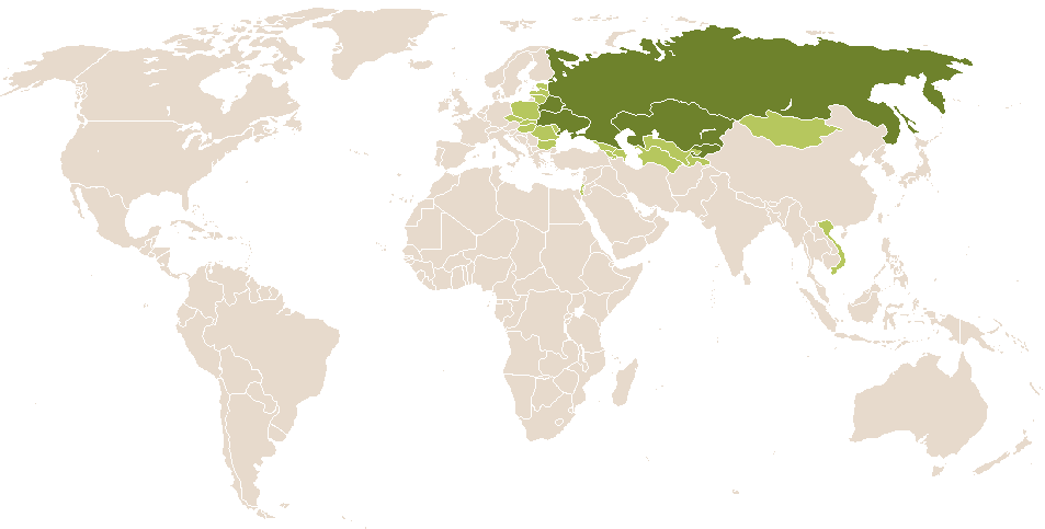 world popularity of El'vira