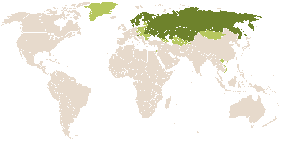 world popularity of Aleksandrina