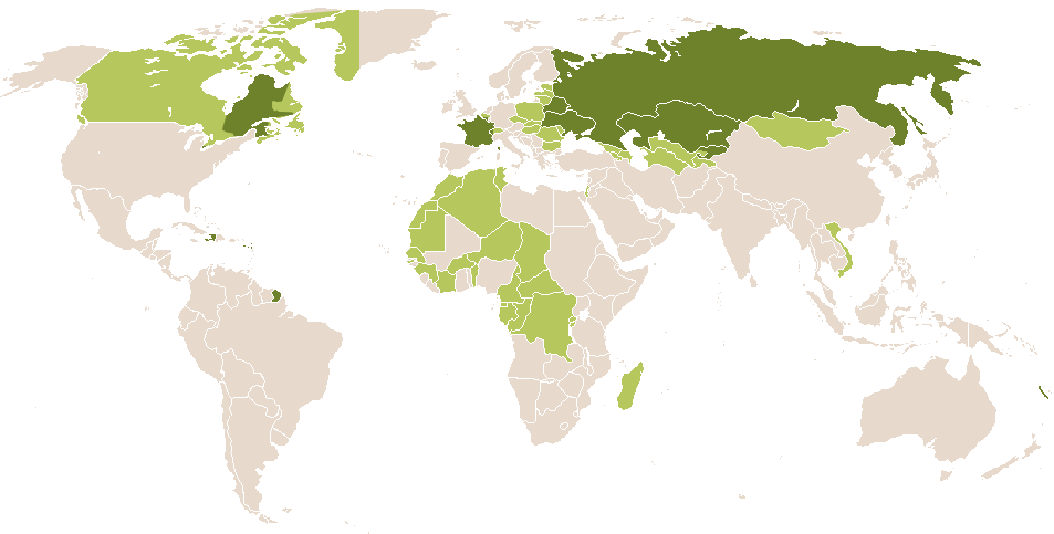 world popularity of Amandin