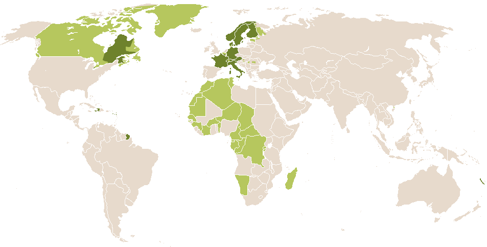 world popularity of Odile