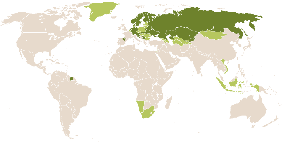 world popularity of Dominika