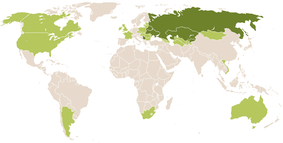 world popularity of Avram