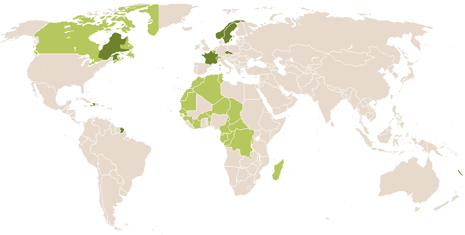 world popularity of Olivie