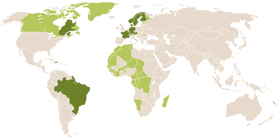 world popularity of Carine