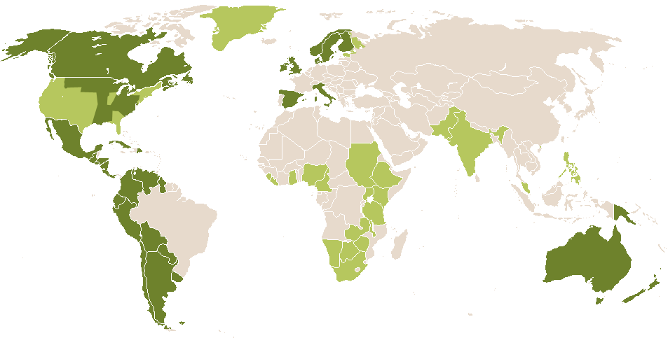 world popularity of Adelia