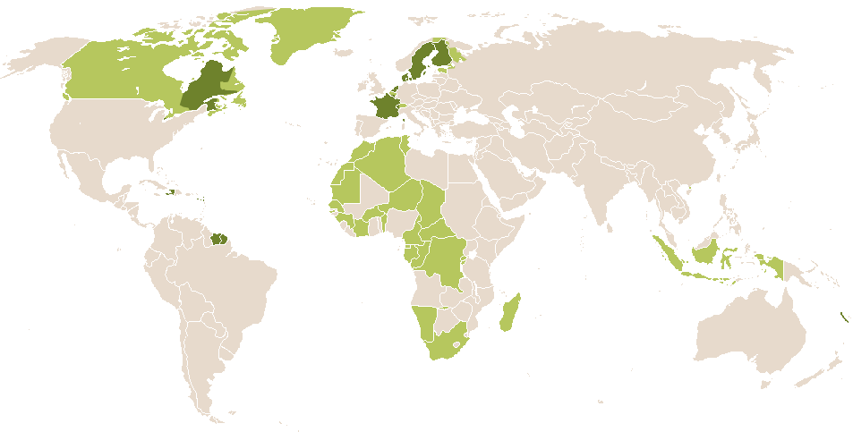 world popularity of Cécile