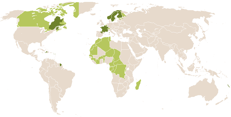 world popularity of Albane