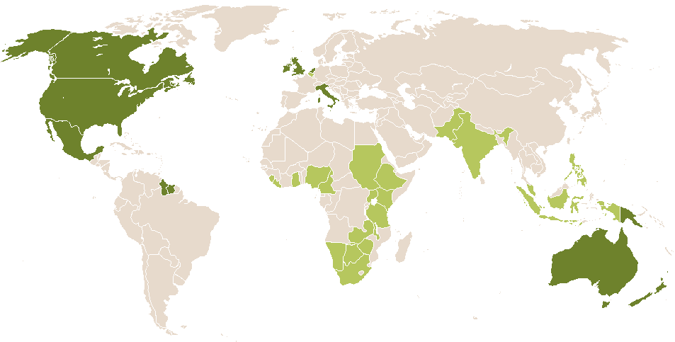 world popularity of Alexiana