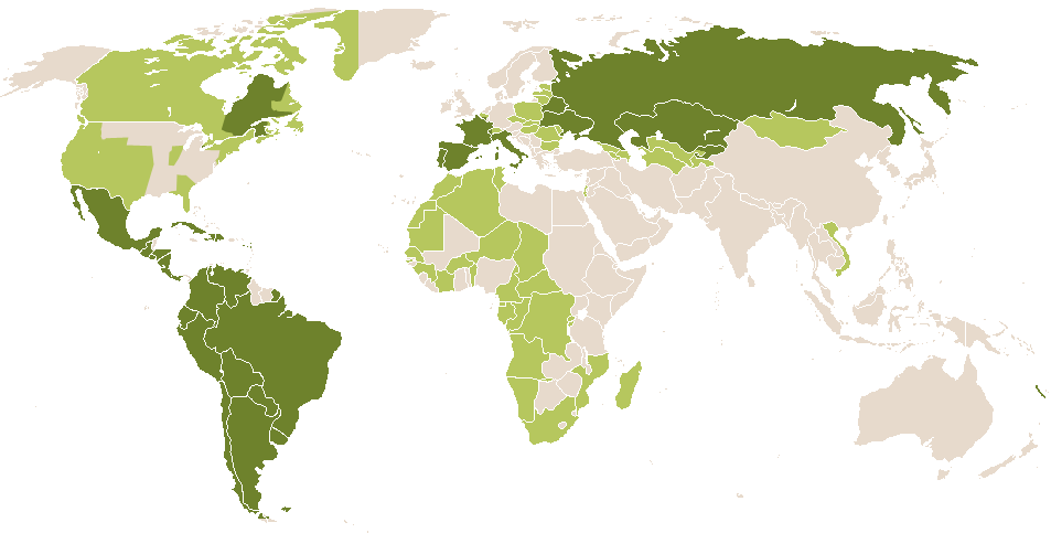 world popularity of Glafira