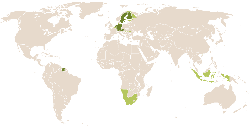world popularity of Gesina