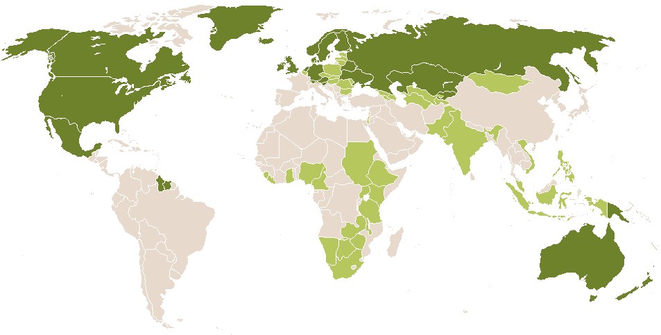 world popularity of Mark