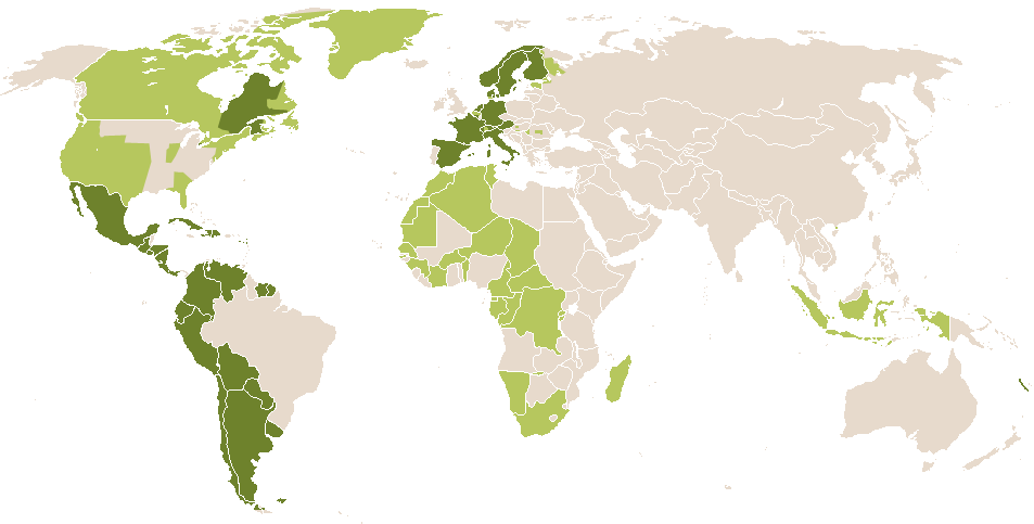 world popularity of Isa