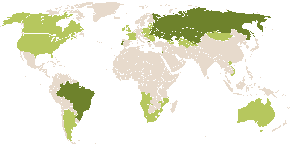 world popularity of Serafim